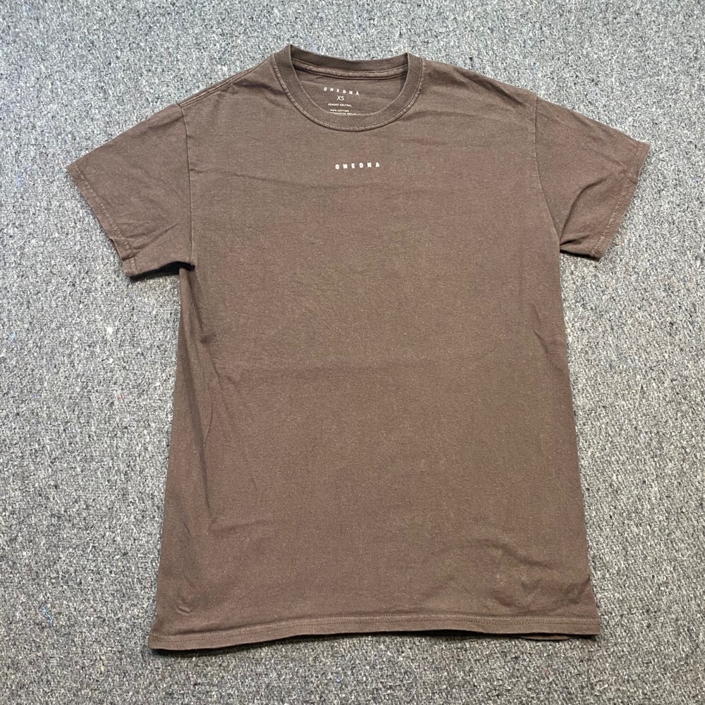 ONE DNA Shirt Sz XS Gender Neutral Brown Streetwear Graphic Stand Up Message Tee